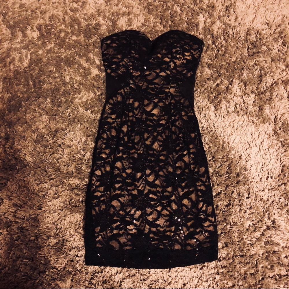 sparkling black mini dress